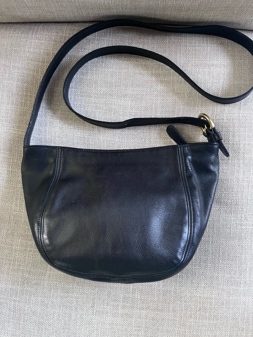 RARE Made in USA vintage Coach Black Leather Shoulder Bag